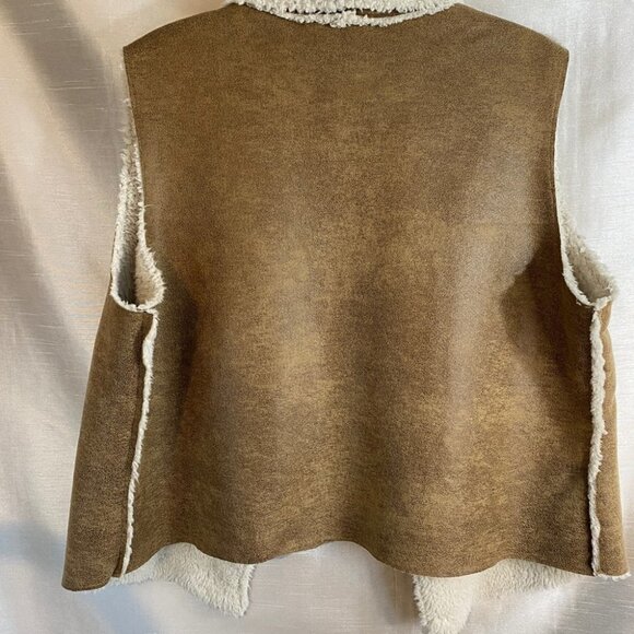 Nygard Faux Leather Vest Ladies Lg Light  Brown with Beige Lining - Picture 11 of 12